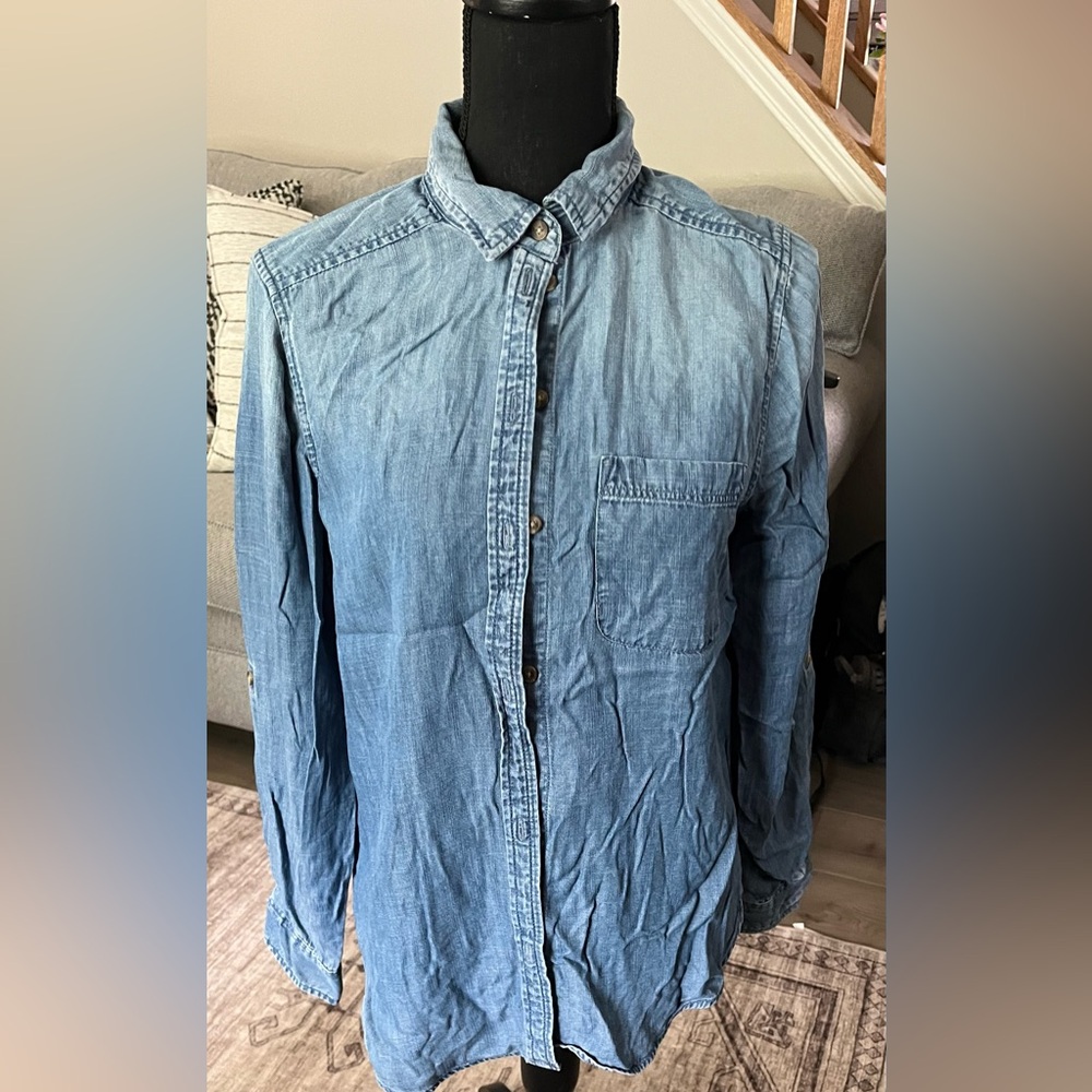 American Eagle Light Blue Boyfriend Shirt